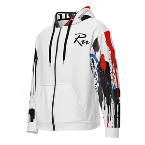Abstract Designer zip hoodie